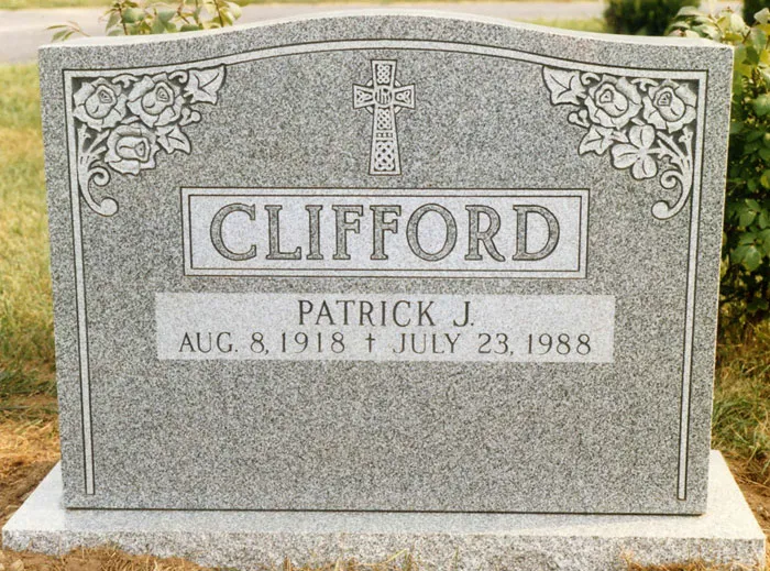Granite memorial engraved Clifford