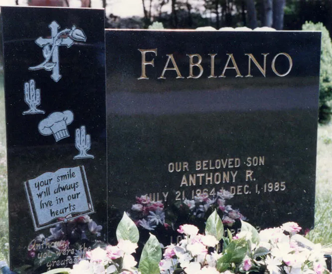 Granite memorial engraved Fabiano